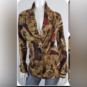 Vintage Ralph Lauren Aztec Navajo Southwestern Ranch Jacket Cotton Size LG